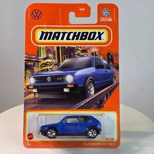 Matchbox Volkswagen Golf MK1 Diecast Toy Car 95/100 Metal Parts Blue 3+ Collecti